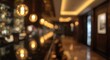 © The 2R Artificiality - Blurred luxury hotel bar corridor illuminated with glowing bokeh lighting for an interior background