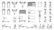 © Hesh - Top View Gym Equipment Vector Set: Fitness Machines, Weights, Treadmills, and Yoga Mats Plan Symbols