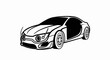 © Jambu - A black and white sketch of a sleek, modern coupe