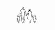 © Jambu - Stylized outline of a family walking hand in hand