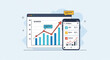 © Muhammad - Business analytics on computer and smartphone with graphs and charts data analysis and statistics on screen business intelligence and financial reports