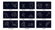 © Dianchan - Collection of Zodiac Constellations and Symbols on Dark Background.