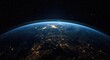 © Seyyar - Detailed nighttime Earth view with glowing flares and ample copy space for text