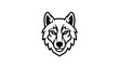 © Lo - Wolf head illustration in black lines.