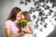 © BillionPhotos.com - Happy child hold flowers. Mothers day