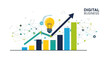 © sadewotito - Digital Business Growth Chart with Lightbulb.