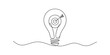 © Badhon_Art Gallery - Lightbulb with Target Inside, Idea Generation Concept, Minimalist Line Art