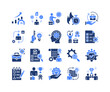 © Jefri - Work Productivity Icon Collection,  featuring Efficiency, Time, Deadline, Initiative, Motivation, Goal, Target, Evaluation, Reputation, Integrity, Achievement, Reward, Celebration.