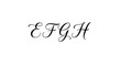 © Rashmi - stylish script alphabet letters E to H typography