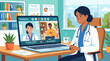 © Bening - Female doctor engaged in telehealth consultation with patient