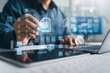 © Deemerwha studio - AI document management concept with intelligent data processing system, digital file storage organization, documentation database, automated workflow integration on laptop, smart business technology