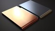 © ablgz - Stacked metallic sheets, gold, silver, bronze, dark background.