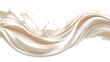 © Shayan - Milk swirl splash isolated on white background with smooth creamy liquid motion, dynamic dairy fluid wave forming elegant abstract shape