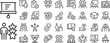 © MDTitumeer - Workshop, business education, online learning icons pack. Such line signs as team building, coaching meeting, managing and motivation. Vector icons set for web and app in outline editable stroke.eps