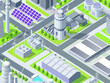 © Prosit - Isometric illustration of a futuristic sustainable city with various energy sources