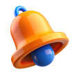 © MdMoinul - 3d orange bell icon with blue clapper isolated on transparent background