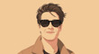 © kusmiba - Illustration of a man wearing sunglasses.