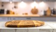 © muhammad - Wooden cutting board on marble countertop in modern kitchen interior
