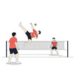 © dian - Sepak Takraw Players Competing Over Net with Acrobatics