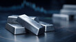 © Lumi Stock Studio - silver bars on financial stock market chart background, precious metal investment and wealth storage, shiny silver bullion with rising market data