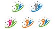 © Mahmud Hasan Rashed - Abstract People Logos with Stars Colorful Vector Illustration