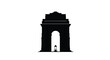 © MD - India gate a striking black silhouette against a white background