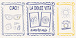 © Gita - Italian themed postcards with doodles and handwritten lettering
