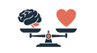 © Ade - Brain and Heart on Scale Balance.