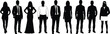 © its - Professional Business People Silhouette Vector Illustration of a Diverse Group of Men and Women Standing in Formal Suits for Corporate Leadership and Teamwork Concept