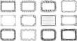 © Muhammad - Set of 12 Hand-Drawn Doodle Frames Vector Collection for Creative Design, Borders, and Text Boxes – Black and White Sketch Style Elements