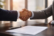 © JK_kyoto - Business handshake contract agreement pen office partnership collaboration teamwork professional deal success meeting negotiation formal corporate businesspeople handshake close up signing