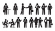 © MdShahadat - Collection of business people icons in various poses depicting professional interactions vector illustration