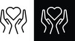 © mila - Heart and hands icon pack in black and white colors