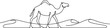 © MofajjolHossen - Camels one line drawing illustration. Camel walking in the desert monoline design. one line Icon drawing