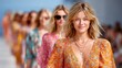 © imagineRbc - Models confidently stride down an outdoor runway on a clear day, showcasing summer fashion