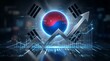 © Pixels Stock - South Korea market trend growing arrow upward financial graph technology digital background economy business growth stock exchange uptrend analysis investment data chart