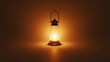 © adi - Vintage Oil Lantern Glowing Warmly in a Dark Room.