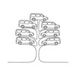 © KAKOLY - A minimalist tree formed by the outlines of multiple cars