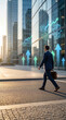 © Jae - Business professional walking towards growth opportunities urban cityscape business concept modern environment dynamic viewpoint roi analysis