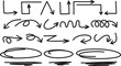 © Ink Magic - Hand Drawn Arrows. Circles, Abstract Doodle Elements, Vector Illustration Set for Infographics Navigation Highlights Scribble Design Collection