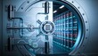 © igor.nazlo - Futuristic Cyber Vault Door Digital Combination Lock Data Storage Security Encrypted Server Protection Financial Cybersecurity Technology Dark Blue