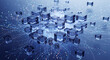 © Wahyu - Futuristic Digital Data Hub with Glowing Orbits and Abstract Network Connections