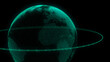 © ihor - Network connection structure. Abstract technology background with digital connecting data on planet. Map Earth of dots. Blockchain concept. 3D rendering.