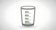 © Bapak - Glass with levels representing percentage indicators on a white background