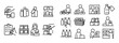 © Алла Якивченко - Retail icons with bottle box and basket outline