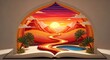© van_type - Desert Landscape Emerging from Open Book.