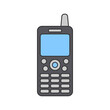 © ORBSLAB - Walkie Talkie Flat design style handheld radio communication device symbolizing wireless communication ideal for security graphics emergency communication and retro technology designs.