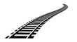 © Design lens - A curving railway track extends into the distance depicted in black and white