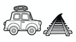 © Salma - car and railroad tracks illustration