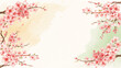 © bephoto - 花が四隅に集まる桜と花びらの華やかな春背景素材